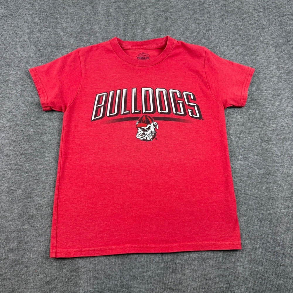 Rivalry Threads T-Shirt Kids S 6/7 Red Georgia Bulldogs‎ Short Sleeve Tee